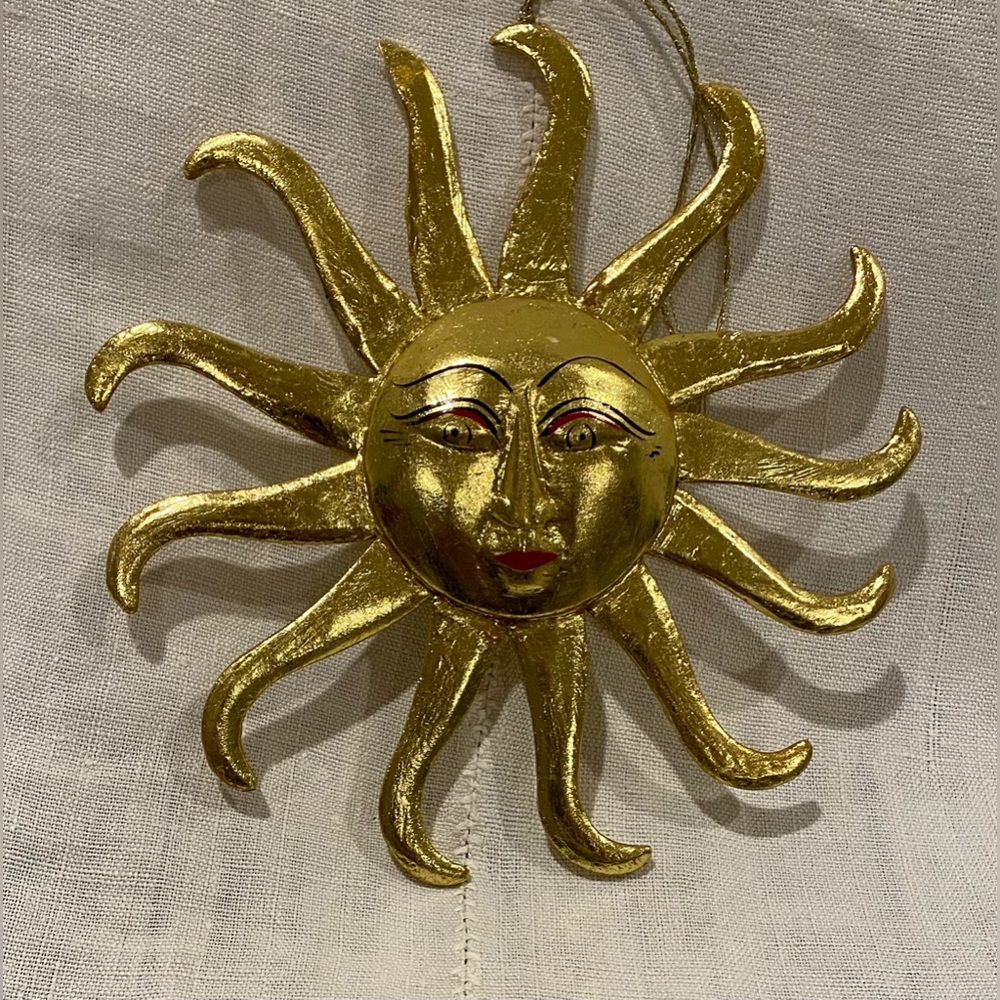Vintage handpainted, double-sided Sun -European - attention sun &moon collectors
